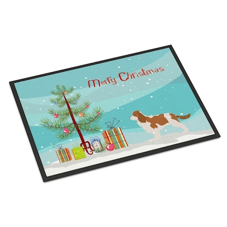 Carolines Treasures Cavalier King Charles Spaniel Merry Christmas Tree Indoor or Outdoor Mat, 24 x 36 CA66410